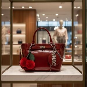Elegant Red Patent Leather Satchel